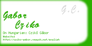 gabor cziko business card